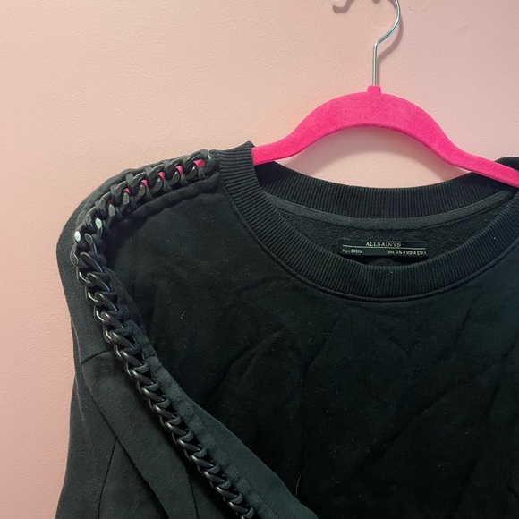 Allsaints sweatshirt with chain detail on sleeves. - Picture 2 of 4